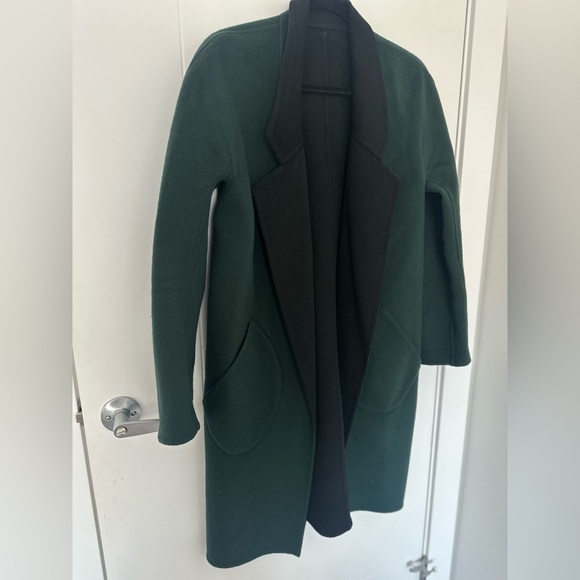 Kit and Ace Reversible Wool Cashmere Jacket Green Black S/M Tailored Coat - Picture 4 of 12